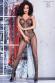 Catsuit ricamata con disegno body e spalline multiple.