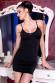 CHILIROSE: mini abito nero con ornamento sulle spalline.