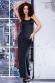 CHILIROSE: abito lungo nero con inserto posteriore in pizzo.