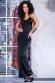 CHILIROSE: abito lungo nero con inserto posteriore in pizzo.