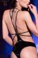CHILIROSE - Body nero lucido con stringhe ed anelli.