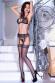 Completo intimo 4 pezzi in pizzo con lurex e calze.