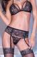 Completo intimo 4 pezzi in pizzo con lurex e calze.
