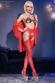 Collant velati in Lycra effetto reggicalze. Colore rosso.