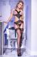 Lingerie set 4-piece with socks and nipple covers.