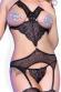 Lingerie set 4-piece with socks and nipple covers.