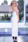 Abito lungo bianco con strass.