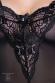 Babydoll nero in tulle con inserto in pizzo e bijoux.