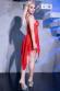 Babydoll rosso in tulle con inserto in pizzo e bijoux.
