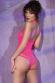 Body rosa acceso elasticizzato con stringature decorative.