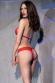 Body in microrete e pizzo con gioiello. Colore rosso