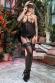 Sexy guepiere 4 pezzi con calze. Nero