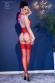 Guepiere set 3 pezzi con calze. Rosso