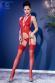 Guepiere set 3 pezzi con calze. Rosso
