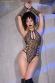 Body leopardato con stringhe regolabili e guanti.