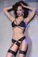 Completo intimo 2 pezzi in pizzo con giarrettiere incorporate. Nero