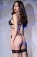 Completo intimo 2 pezzi in pizzo con giarrettiere incorporate. Nero