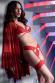 Completo intimo 2 pezzi in pizzo con giarrettiere incorporate. Rosso