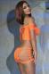 Top e shorts con intagli. Arancione