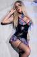 Costume studentessa 5 pezzi con calze ed occhiali.