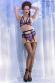 Set intimo 5 pezzi in fantasia scozzese con calze.