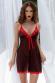 Babydoll a pois con merletti in pizzo. Nero-rosso