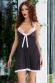 Babydoll a pois con merletti in pizzo. Nero-bianco