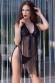 Babydoll nero con lunghe frange.