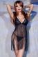 Babydoll nero con lunghe frange.
