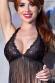 Babydoll nero con lunghe frange.