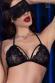 Completo intimo 5 pezzi con calze e benda. Nero