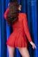 Babydoll rosso in tulle e pizzo con maniche.