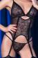 Guepiere in tulle e pizzo con tanga e calze.