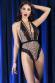 Body leopardato in tulle e pizzo con laccetto.