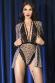 Body leopardato in tulle e pizzo con laccetto.