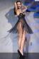 Babydoll nero con ferretto e lunghe frange.