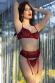 Set intimo 4 pezzi rosso/nero con calze.