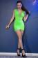 Hot green mini dress with openings on the sides and bust.