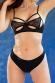 2-piece satin and lace set with openings. Black