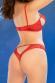 Intimo 2 pezzi in satin e pizzo con aperture. Rosso