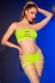 Top e pantaloncini con intagli. Verde neon
