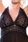 Babydoll in tulle con fascia in pizzo e gioiello.