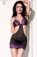 CHILIROSE: chemise in tulle e pizzo con aperture laterali.