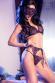 CHILIROSE: set intimo 4 pezzi nero/viola con bijoux.