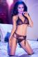 CHILIROSE: set intimo 4 pezzi nero/viola con bijoux.