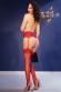 Reggicalze e tanga in pizzo floreale rosso + calze.