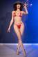Micro bikini in tulle brillante. Rosso