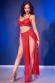 Set 3 pezzi in tulle con catene dorate removibili. Rosso