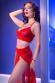 Set 3 pezzi in tulle con catene dorate removibili. Rosso