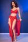 Set 3 pezzi in tulle con catene dorate removibili. Rosso